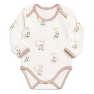 Dětské body dl. rukáv Králíček kapučíno 86