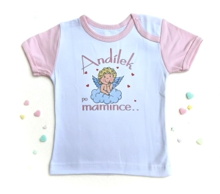 Kojenecké tričko Andílek po mamince růžová 86