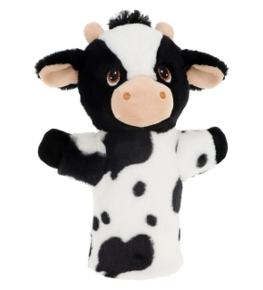 Keeleco maňásek na ruku Kravička 27 cm – ekologická plyšová hračka Keel Toys