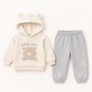 Dětská tepláková souprava Medvídek Little One smetanová – Pure & Soft 74/80