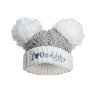 Kojenecká šedá čepička - I LOVE DADDY