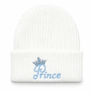 Pletená čepička pro miminko Prince bílá 0–3 měsíce – Kiddies World