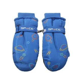 Dětské zimní šusťákové palčáky Be Snazzy Vesmír modré 14cm