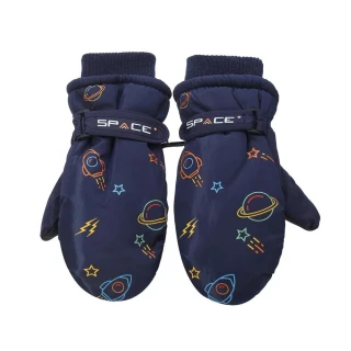 Dětské zimní šusťákové palčáky Be Snazzy Vesmír tm. modré 14cm