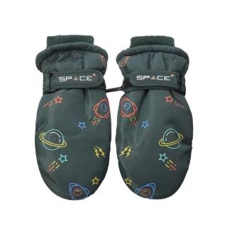 Dětské zimní šusťákové palčáky Be Snazzy Vesmír zelené 14cm