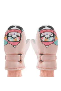 Dětské zimní šusťákové palčáky Be Snazzy Tučňák růžové 14cm