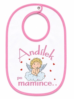 Bryndáček s nápisem "Andílek po mamince"