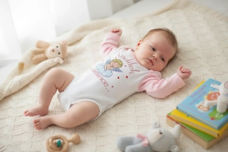Originální body "Andílek po mamince" růžová 68
